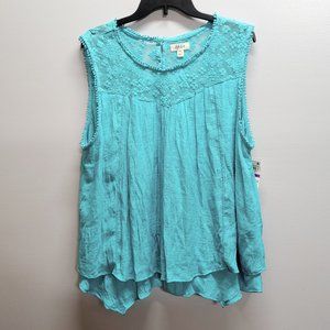 Style & Co Lace-Trim Swing Top